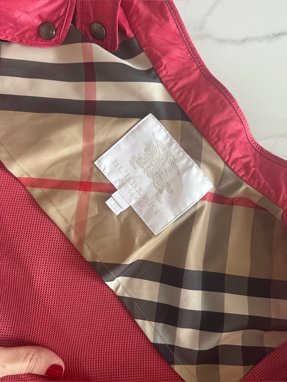 Authentic BURBERRY Girls Youth Windbreaker Jacket Cherry Trench Coat 14 Years